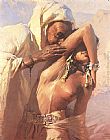 Hagar And Ismail in The Desert Paintings - Desert Seduction by Adam Styka